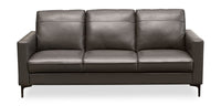  Sofa Milo 81 po en similicuir gris avec pattes en acier