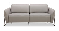  Sofa à inclinaison électrique Riviera en cuir véritable de qualité supérieure - gris clair