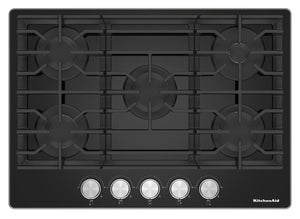 Surface de cuisson à gaz sur vitrocéramique KitchenAid de 30 po – KCGG530PBL