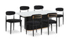 Ensemble de salle à manger Capri de Kort & Co. 7 pièces avec table de 72 po (L), touches dorées, base piédestal et 6 chaises - noir