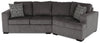 Sofa sectionnel de droite Legend 2 pièces en chenille avec fauteuil enveloppant - étain