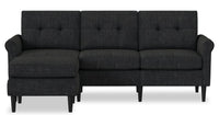  Sofa modulaire BLOK de Scott Living de 88,97 po en tissu gris anthracite avec fauteuil long, accoudoirs enroulés et coussins réversibles