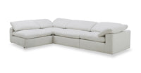  Sofa sectionnel modulaire Sky 4 pièces en tissu avec coussins amovibles en duvet et plumes - blé Nathan