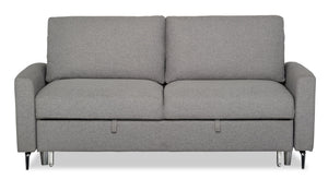 Sofa-lit Wilson en tissu d'apparence lin - gris Solis