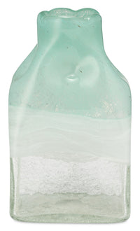 Vase en forme de bouteille en verre brume turquoise