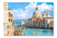 Venice, View of Grand Canal 28 po x 42 po : Oeuvre d’art murale en panneau de tissu sans cadre