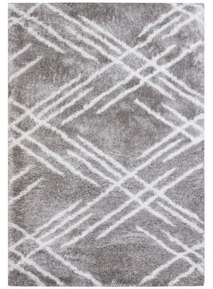 Carpette Ker grise à rayures 8 x 11