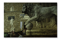 Palazzo Vecchio and The Piazza Della Signoria 24 po x 36 po : Oeuvre d’art murale en panneau de tissu sans cadre