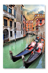 Beautiful Romantic Venetian Scenery 28 po x 42 po : Oeuvre d’art murale en panneau de tissu sans cadre