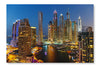  A View Of Dubai Marina 16 po x 24 po : Cadre d'art mural et panneau de tissu