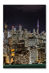 Downtown Toronto At Night 24 po x 36 po : Oeuvre d’art murale en panneau de tissu sans cadre