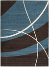 Carpette Carson brune-bleu - 5 pi 3 pox 7 pi 3 po