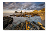  Atlantic Coast In Northwestern Spain 28 po x 42 po : Cadre d'art mural et panneau de tissu