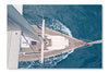 Top View of Sailing Boat 24 po x 36 po : Oeuvre d’art murale en panneau de tissu sans cadre