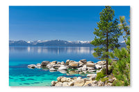 Lake Tahoe 3 28 po x 42 po : Oeuvre d’art murale en panneau de tissu sans cadre