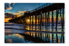 Oceanside Pier At Sunset 28 po x 42 po : Oeuvre d’art murale en panneau de tissu sans cadre