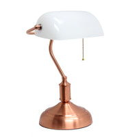 Lampe de bureau/de travail de type banquier Simple Designs, or rose