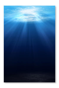 Underwater Scene Background 16 po x 24 po : Oeuvre d’art murale en panneau de tissu sans cadre