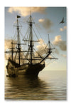  Sailboat 24 po x 36 po : Cadre d'art mural et panneau de tissu