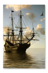  Sailboat 24 po x 36 po : Cadre d'art mural et panneau de tissu