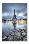  View Of Paris By Night - France 16 po x 24 po : Cadre d'art mural et panneau de tissu