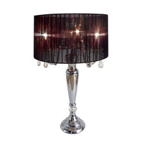 Lampe de table Elegant Designs de style romantique tendance avec cristaux suspendus