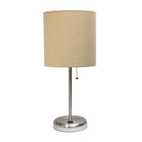 Lampe de table Limelights brun clair avec pied mince et port de recharge USB