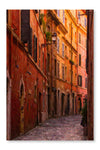 Rome Narrow Street Painting 28 po x 42 po : Oeuvre d’art murale en panneau de tissu sans cadre