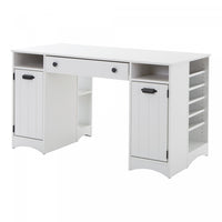  Table d’artisanat Artwork avec rangement - blanc solide 