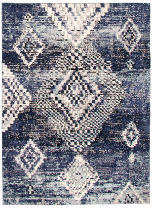 Carpette Makondo Mosaique bleu - 8 pi 0 pox 10 pi 0 po