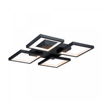  Plafonnier affleuré Graymar noir à DEL de 24 W 