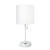 Lampe de table Limelights blanche avec pied mince et port de recharge USB