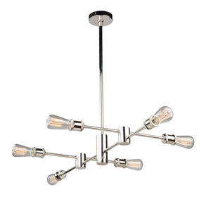 Lustre Tribeca argenté à 6 ampoules