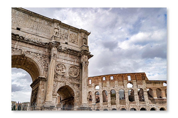 Arch of Titus Near Ancient Colosseum in Rome 28x42 Wall Art Fabric Panel Without Frame