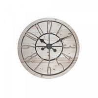 Horloge murale ronde en planche de bois