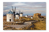 Traditional Spain - Windmills of Don Quixote 16 po x 24 po : Oeuvre d’art murale en panneau de tissu sans cadre