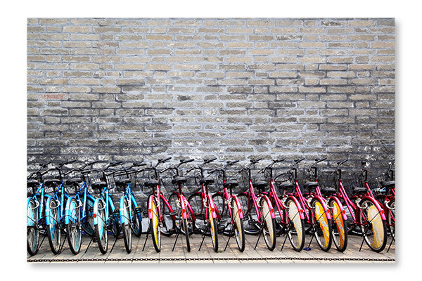 Bicycles 28x42 Wall Art Fabric Panel Without Frame