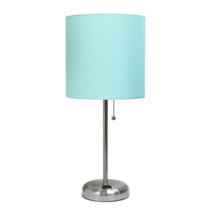 Lampe de table Limelights turquoise avec pied mince et prise de recharge