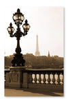 Lamp Post on The Bridge in Paris 28 po x 42 po : Oeuvre d’art murale en panneau de tissu sans cadre