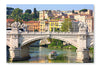 Ponte Vittorio Emanuele Ii in Rome, Italy 28 po x 42 po : Oeuvre d’art murale en panneau de tissu sans cadre