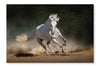  Horse Run 28 po x 42 po : Cadre d'art mural et panneau de tissu
