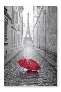 Eiffel Tower View From The Street of Paris 24 po x 36 po : Oeuvre d’art murale en panneau de tissu sans cadre