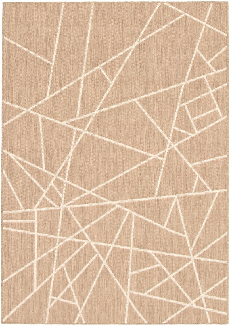 Sadie Abstract Taupe-Champagne Area Rug - 3'11" x 5'7"