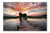 River on Sunset 24 po x 36 po : Oeuvre d’art murale en panneau de tissu sans cadre