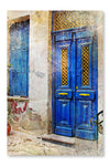 Traditional Greek Streets 16 po x 24 po : Oeuvre d’art murale en panneau de tissu sans cadre