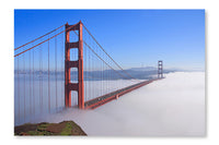 San Francisco Golden Gate Bridge in Fog 2 24 po x 36 po : Oeuvre d’art murale en panneau de tissu sans cadre