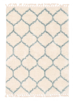 Carpette à poil long Helma Trellis crème 3 pi 11 po x 5 pi 11 po