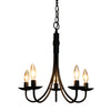 Lustre Wrought Iron noir à 5 ampoules