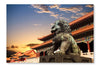  Bronze Lion In The Forbidden City 24 po x 36 po : Cadre d'art mural et panneau de tissu