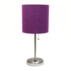 Lampe de table Limelights violette avec pied mince et port de recharge USB